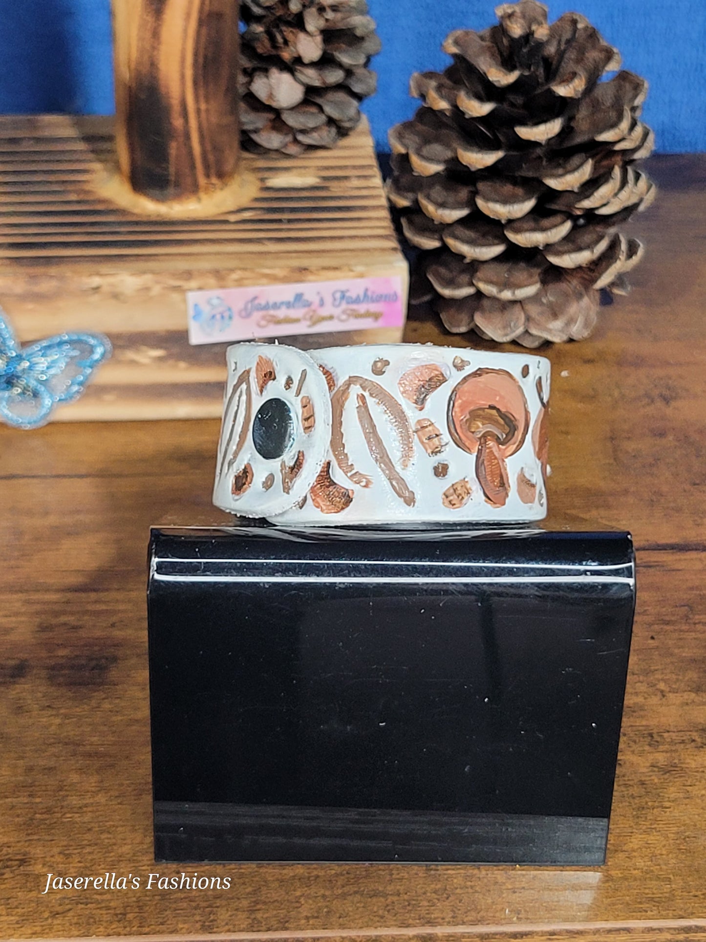 Leather Mushroom Bracelet