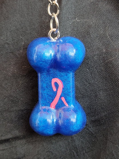 Breast Cancer Dog Bone Keychain