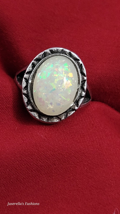 .925 Simulated Opal Ring - 6.25