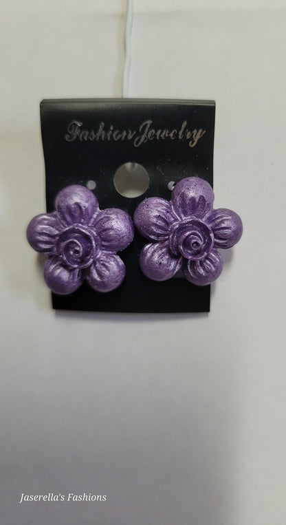 Flower Earrings - Clip-on