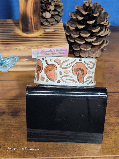 Leather Mushroom Bracelet