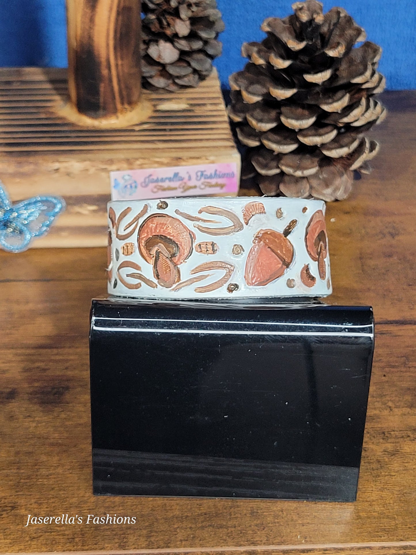 Leather Mushroom Bracelet