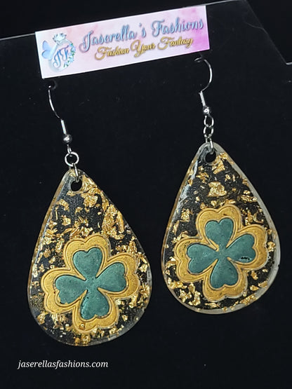 4 Leaf Clover Teardrop Earrings