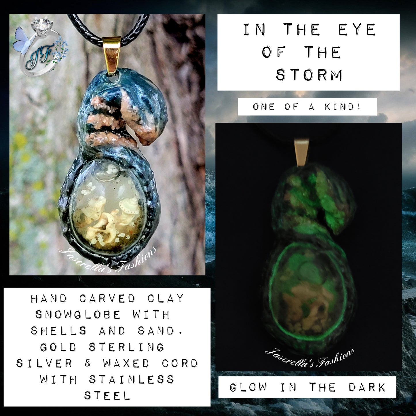 The eye of the Storm - Snow globe necklace