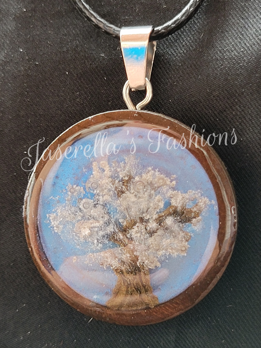 Wood Bezel Necklaces