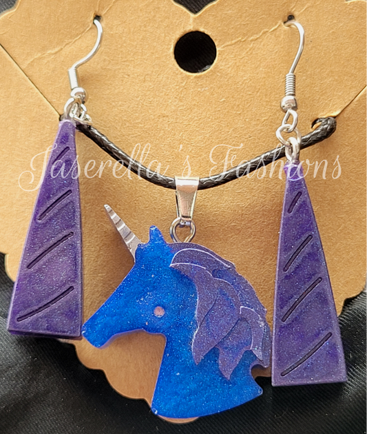 Unicorn and Horn Jewelry Set