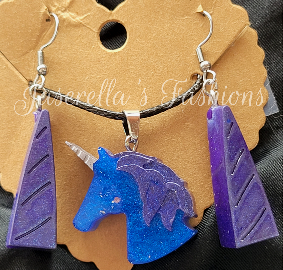 Unicorn and Horn Jewelry Set